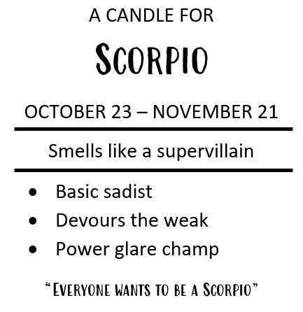 Zodiac Candle - Scorpio