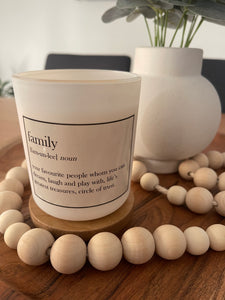 "Family" Quote  Elegance Candle