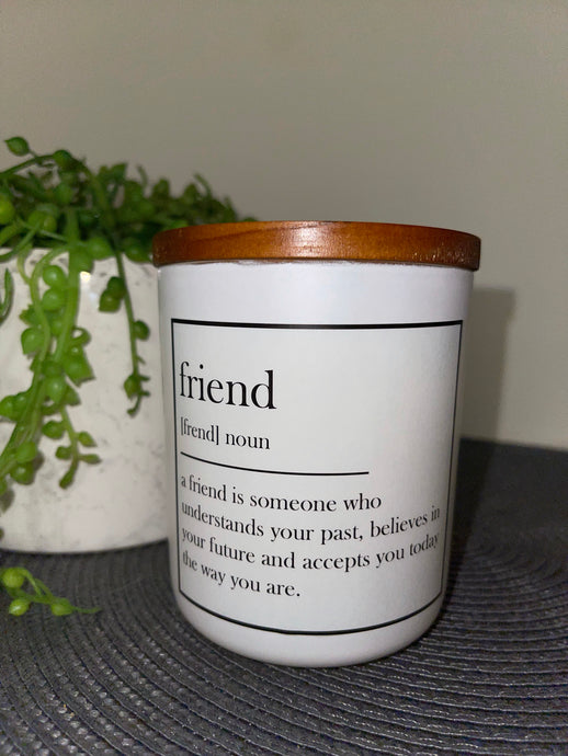'Friend' Quote  Elegance Candle