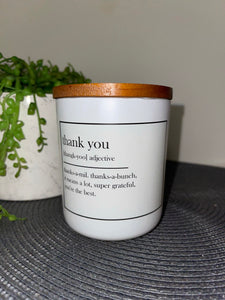 'Thank You' Quote  Elegance Candle