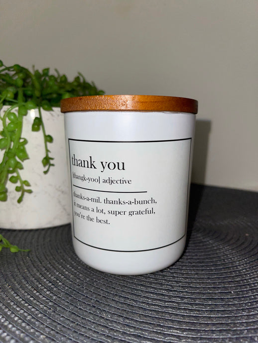 'Thank You' Quote  Elegance Candle