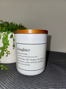 'Daughter Quote  Elegance Candle