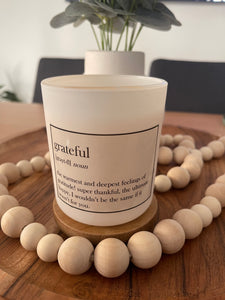 "grateful" Quote  Elegance Candle