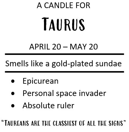 Zodiac Candle - Taurus