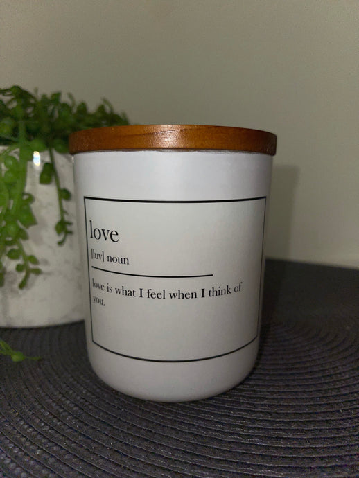 'Love' Quote  Elegance Candle