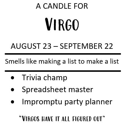 Zodiac Candle - Virgo