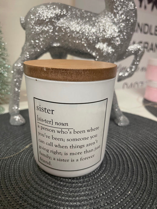 “Sister” Quote  Elegance Candle